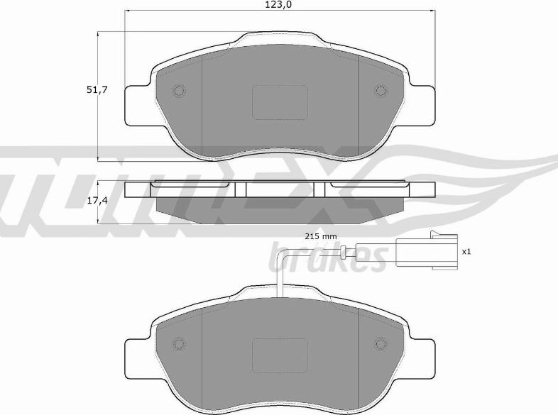 TOMEX brakes TX 14-42 - Bremžu uzliku kompl., Disku bremzes ps1.lv