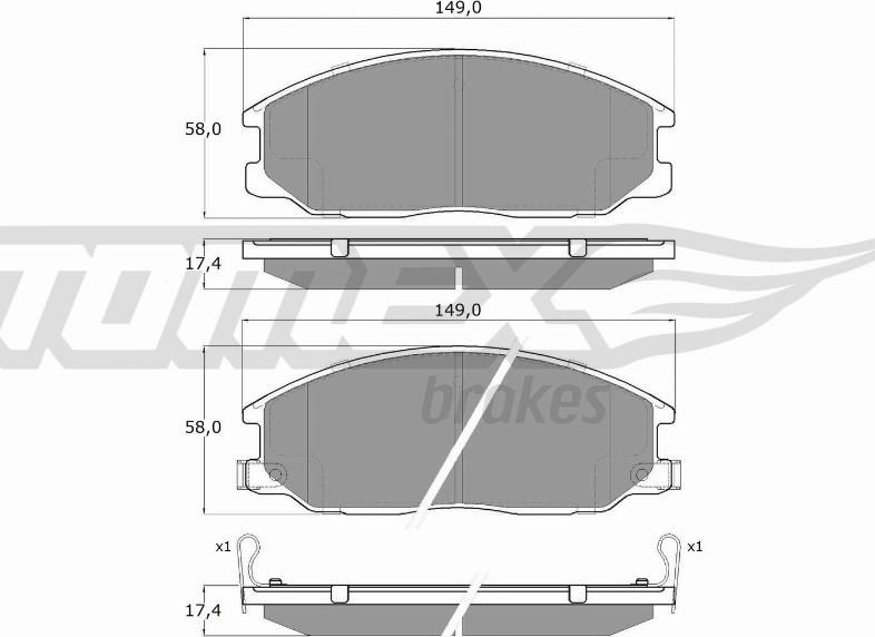 TOMEX brakes TX 14-54 - Bremžu uzliku kompl., Disku bremzes ps1.lv