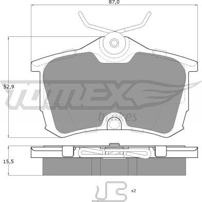 TOMEX brakes TX 14-51 - Bremžu uzliku kompl., Disku bremzes ps1.lv