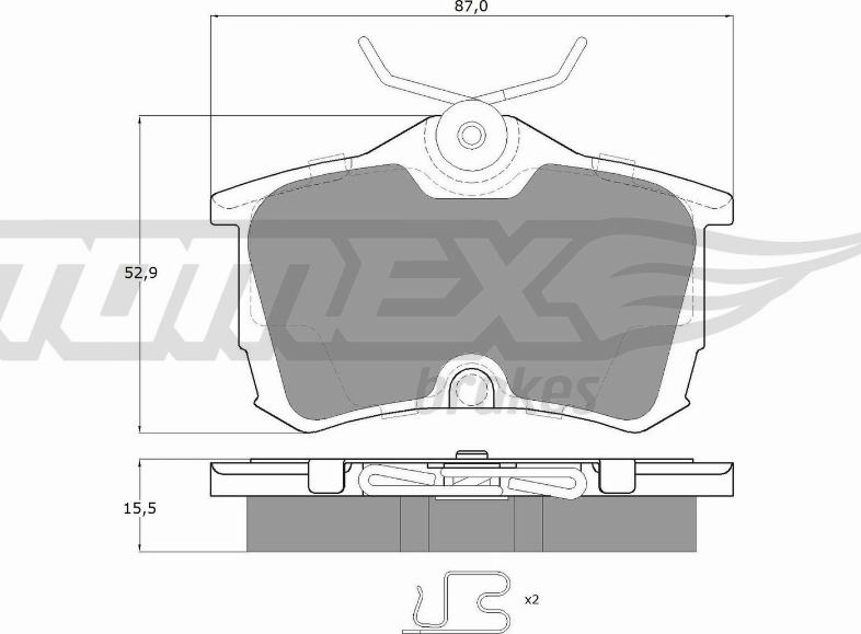 TOMEX brakes TX 14-51 - Bremžu uzliku kompl., Disku bremzes ps1.lv