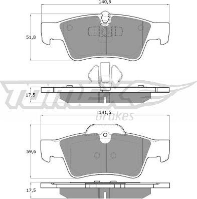 TOMEX brakes TX 14-58 - Bremžu uzliku kompl., Disku bremzes ps1.lv