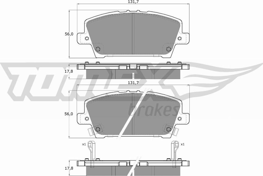 TOMEX brakes TX 14-52 - Bremžu uzliku kompl., Disku bremzes ps1.lv