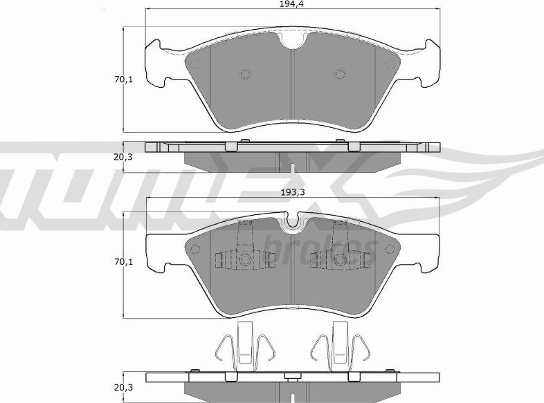 TOMEX brakes TX 14-57 - Bremžu uzliku kompl., Disku bremzes ps1.lv