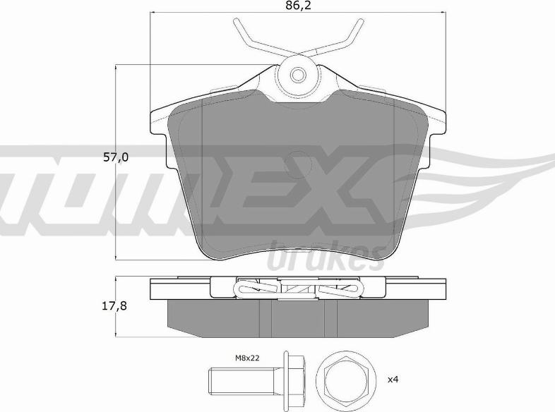 TOMEX brakes TX 14-69 - Bremžu uzliku kompl., Disku bremzes ps1.lv