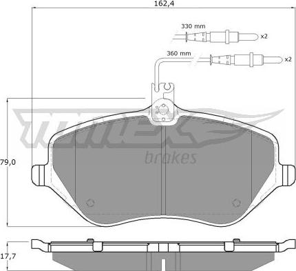 TOMEX brakes TX 14-68 - Bremžu uzliku kompl., Disku bremzes ps1.lv