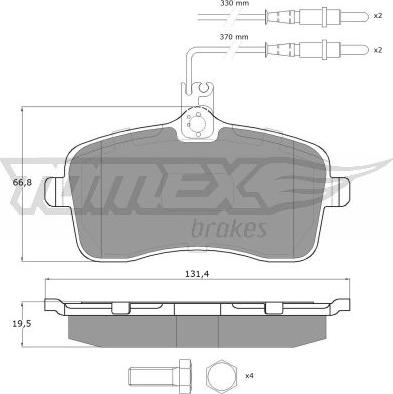 TOMEX brakes TX 14-67 - Bremžu uzliku kompl., Disku bremzes ps1.lv