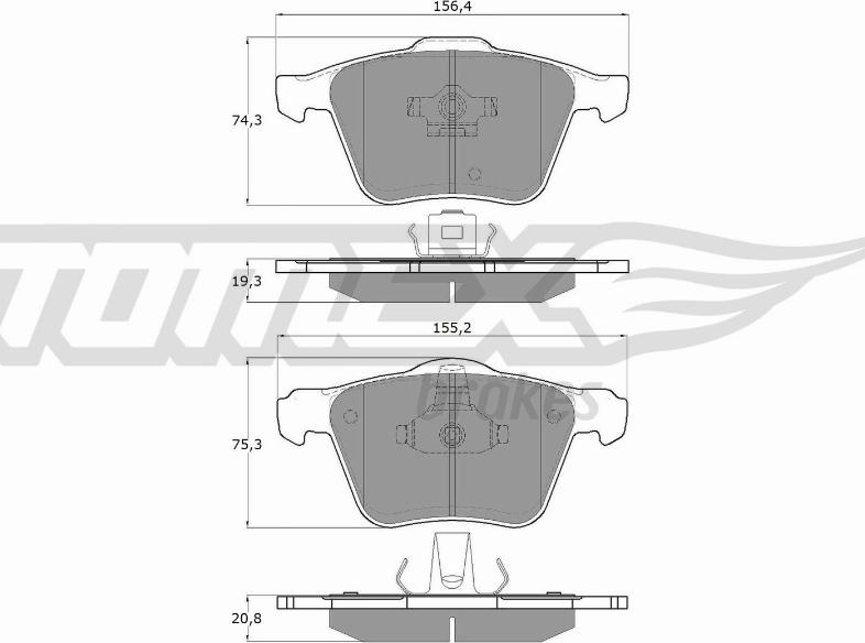 TOMEX brakes TX 14-06 - Bremžu uzliku kompl., Disku bremzes ps1.lv