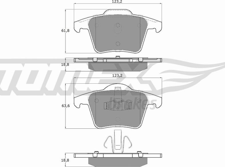 TOMEX brakes TX 14-07 - Bremžu uzliku kompl., Disku bremzes ps1.lv