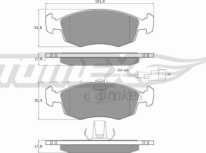 TOMEX brakes TX 14-11 - Bremžu uzliku kompl., Disku bremzes ps1.lv