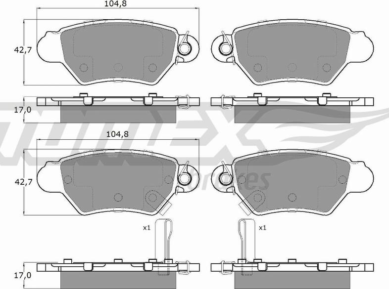 TOMEX brakes TX 14-12 - Bremžu uzliku kompl., Disku bremzes ps1.lv