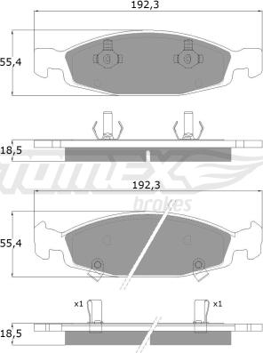 TOMEX brakes TX 14-89 - Bremžu uzliku kompl., Disku bremzes ps1.lv