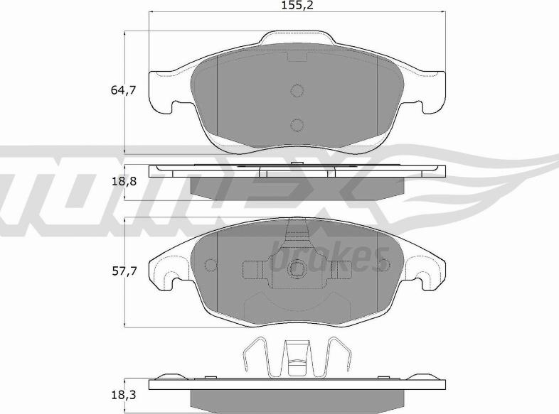 TOMEX brakes TX 14-84 - Bremžu uzliku kompl., Disku bremzes ps1.lv