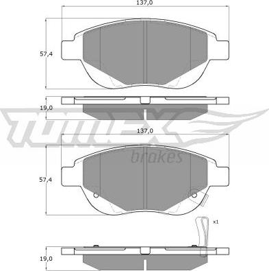 TOMEX brakes TX 14-86 - Bremžu uzliku kompl., Disku bremzes ps1.lv