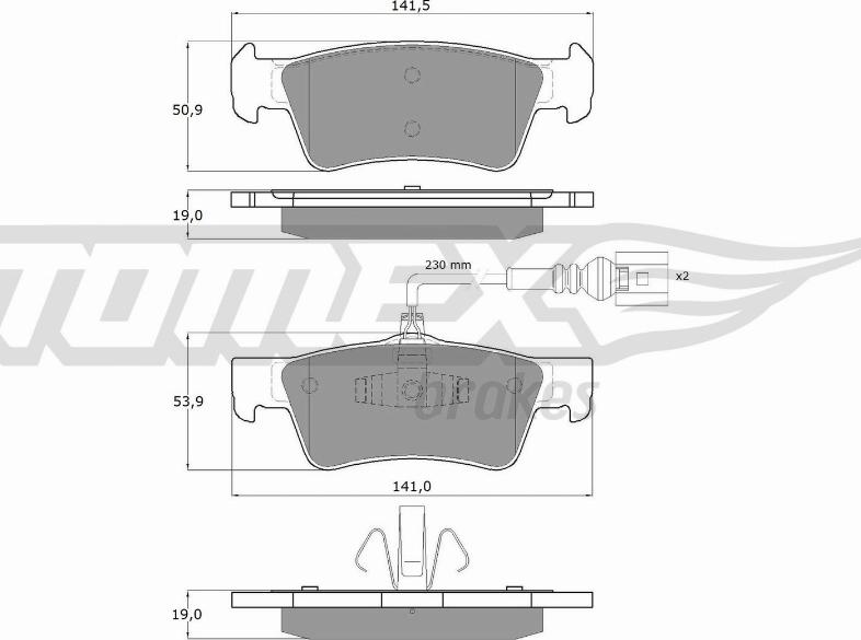 TOMEX brakes TX 14-80 - Bremžu uzliku kompl., Disku bremzes ps1.lv