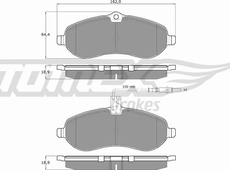 TOMEX brakes TX 14-83 - Bremžu uzliku kompl., Disku bremzes ps1.lv