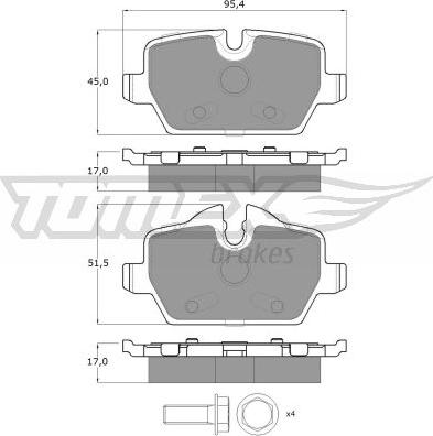 TOMEX brakes TX 14-34 - Bremžu uzliku kompl., Disku bremzes ps1.lv