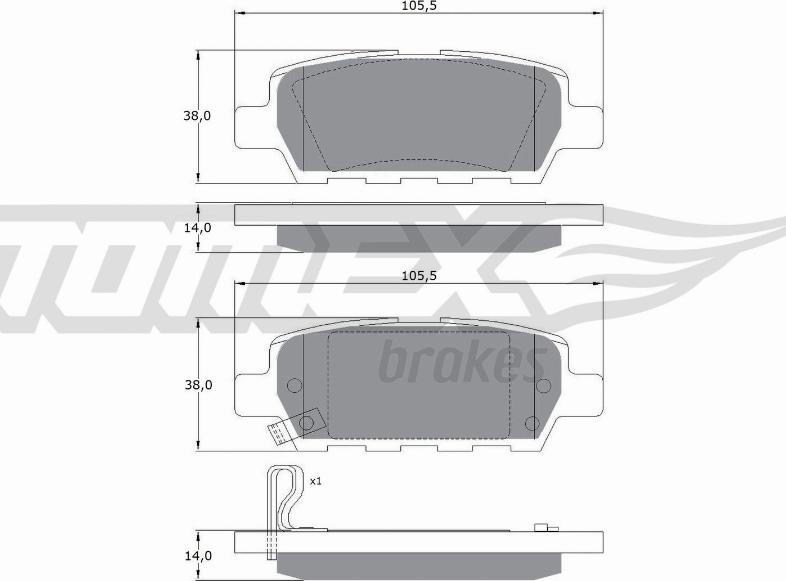 TOMEX brakes TX 14-21 - Bremžu uzliku kompl., Disku bremzes ps1.lv