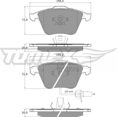 TOMEX brakes TX 14-23 - Bremžu uzliku kompl., Disku bremzes ps1.lv