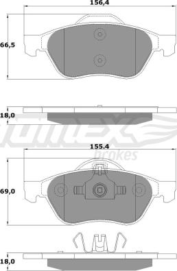 TOMEX brakes TX 14-71 - Bremžu uzliku kompl., Disku bremzes ps1.lv