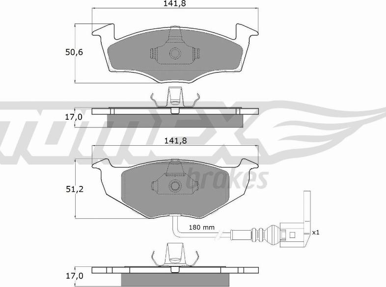 TOMEX brakes TX 14-78 - Bremžu uzliku kompl., Disku bremzes ps1.lv