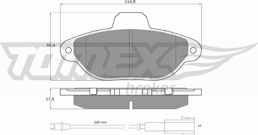 TOMEX brakes TX 15-96 - Bremžu uzliku kompl., Disku bremzes ps1.lv