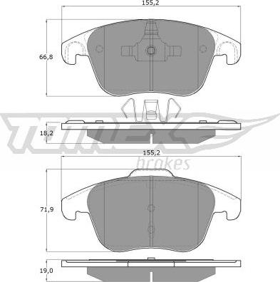 TOMEX brakes TX 15-93 - Bremžu uzliku kompl., Disku bremzes ps1.lv