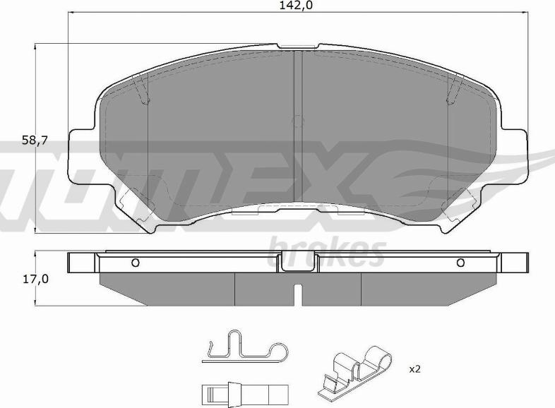 TOMEX brakes TX 15-97 - Bremžu uzliku kompl., Disku bremzes ps1.lv