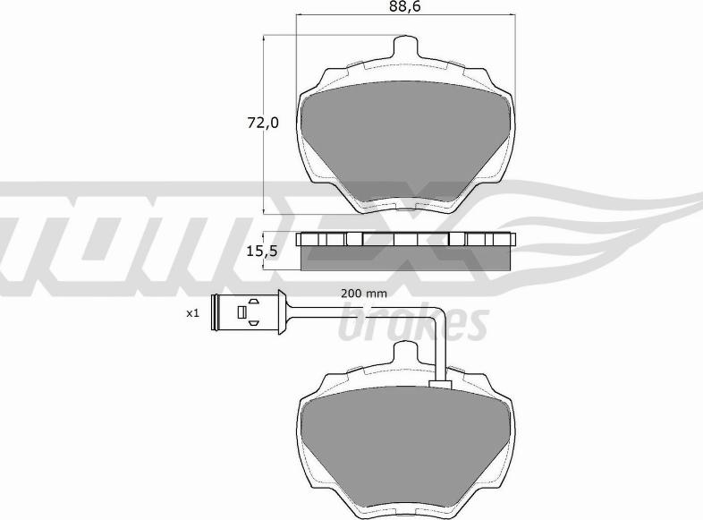 TOMEX brakes TX 15-50 - Bremžu uzliku kompl., Disku bremzes ps1.lv