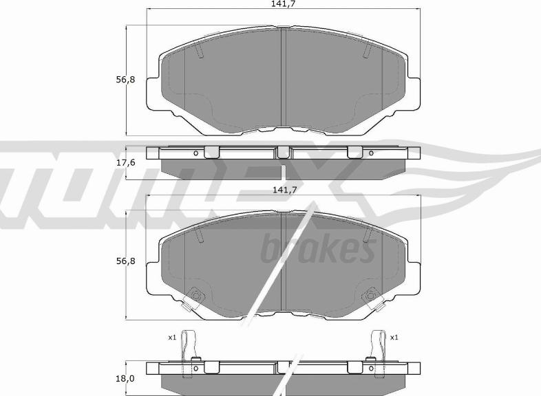 TOMEX brakes TX 15-58 - Bremžu uzliku kompl., Disku bremzes ps1.lv