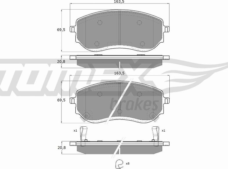 TOMEX brakes TX 15-65 - Bremžu uzliku kompl., Disku bremzes ps1.lv