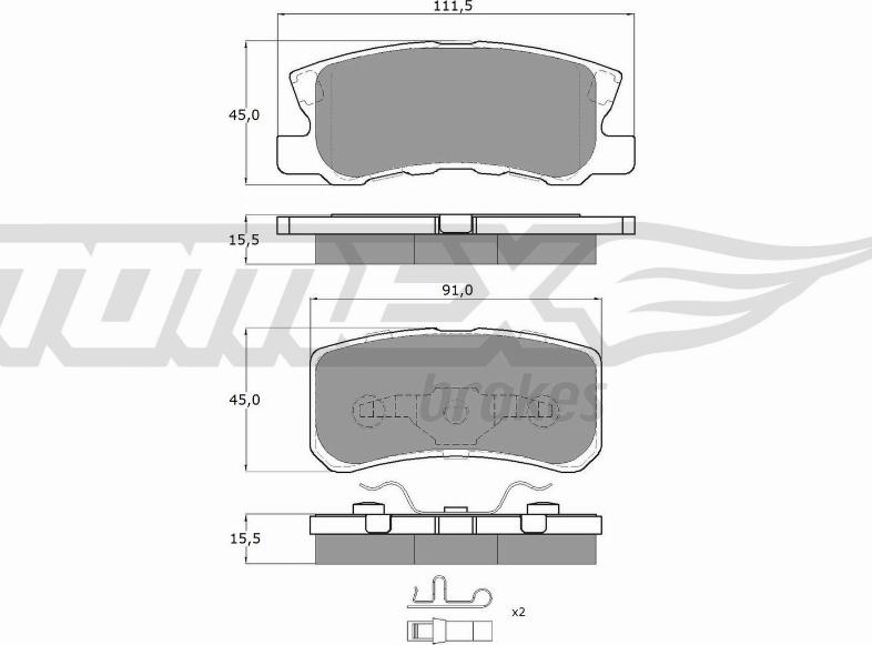 TOMEX brakes TX 15-04 - Bremžu uzliku kompl., Disku bremzes ps1.lv