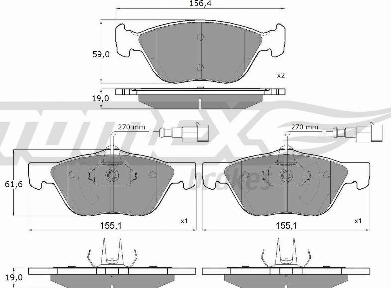 TOMEX brakes TX 15-05 - Bremžu uzliku kompl., Disku bremzes ps1.lv