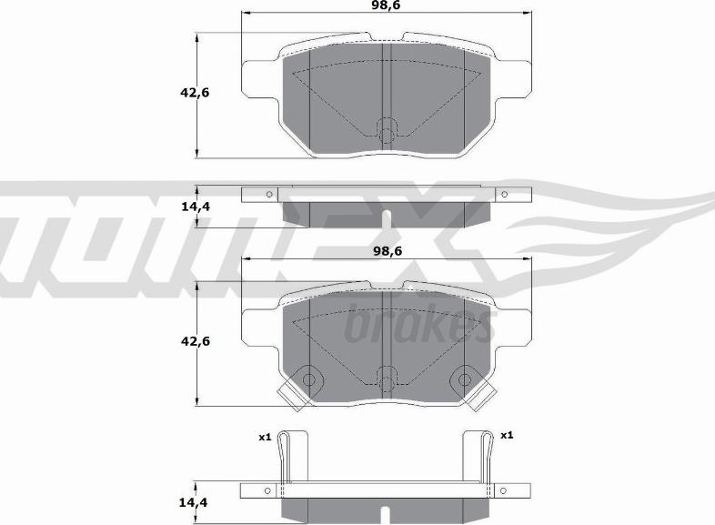 TOMEX brakes TX 15-01 - Bremžu uzliku kompl., Disku bremzes ps1.lv