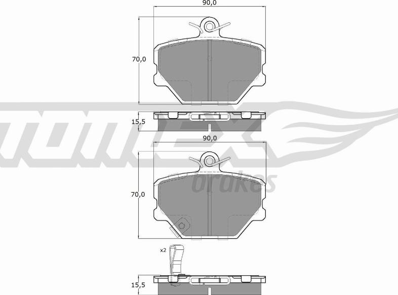 TOMEX brakes TX 15-07 - Bremžu uzliku kompl., Disku bremzes ps1.lv