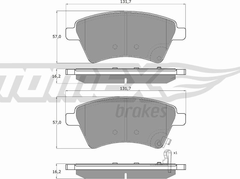 TOMEX brakes TX 15-19 - Bremžu uzliku kompl., Disku bremzes ps1.lv