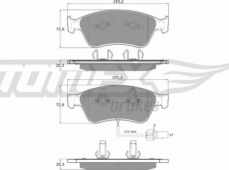 TOMEX brakes TX 15-10 - Bremžu uzliku kompl., Disku bremzes ps1.lv