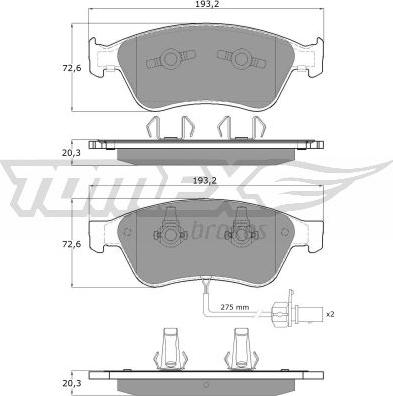 TOMEX brakes TX 15-10 - Bremžu uzliku kompl., Disku bremzes ps1.lv