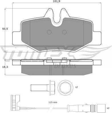 TOMEX brakes TX 15-13 - Bremžu uzliku kompl., Disku bremzes ps1.lv