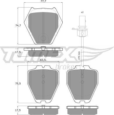 TOMEX brakes TX 15-12 - Bremžu uzliku kompl., Disku bremzes ps1.lv