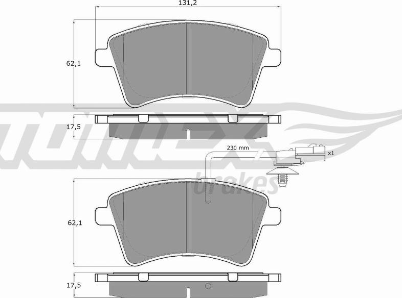 TOMEX brakes TX 15-841 - Bremžu uzliku kompl., Disku bremzes ps1.lv