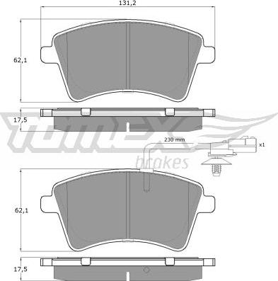 TOMEX brakes TX 15-841 - Bremžu uzliku kompl., Disku bremzes ps1.lv