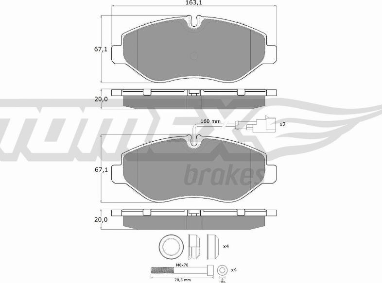 TOMEX brakes TX 15-861 - Bremžu uzliku kompl., Disku bremzes ps1.lv