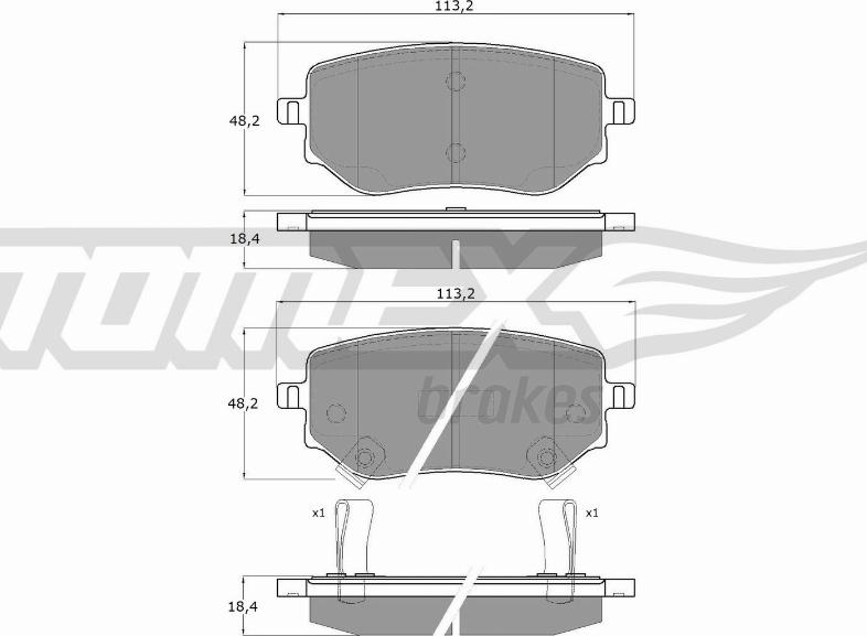 TOMEX brakes TX 15-87 - Bremžu uzliku kompl., Disku bremzes ps1.lv