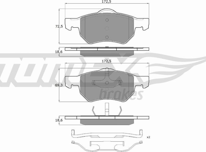 TOMEX brakes TX 15-30 - Bremžu uzliku kompl., Disku bremzes ps1.lv