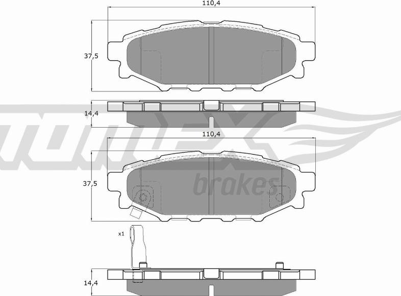 TOMEX brakes TX 15-37 - Bremžu uzliku kompl., Disku bremzes ps1.lv