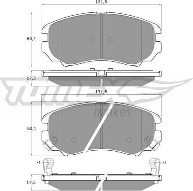 TOMEX brakes TX 15-29 - Bremžu uzliku kompl., Disku bremzes ps1.lv