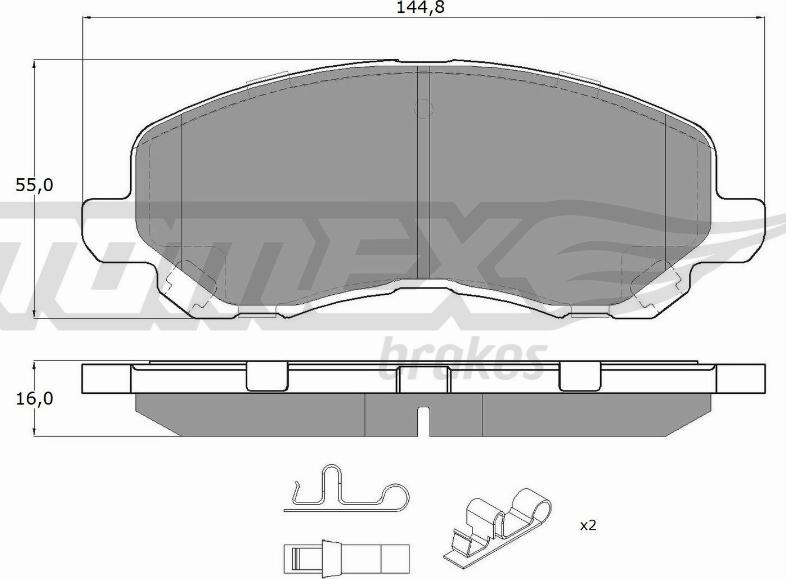 TOMEX brakes TX 15-27 - Bremžu uzliku kompl., Disku bremzes ps1.lv