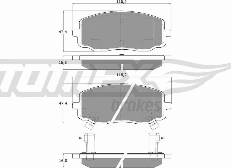 TOMEX brakes TX 15-74 - Bremžu uzliku kompl., Disku bremzes ps1.lv