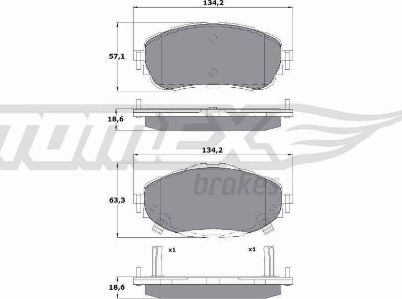 TOMEX brakes TX 16-99 - Bremžu uzliku kompl., Disku bremzes ps1.lv