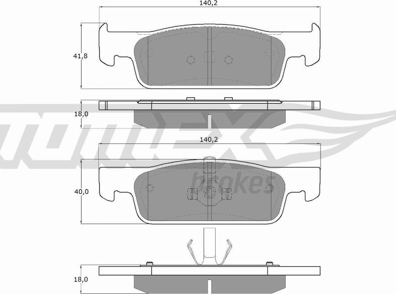 TOMEX brakes TX 16-941 - Bremžu uzliku kompl., Disku bremzes ps1.lv